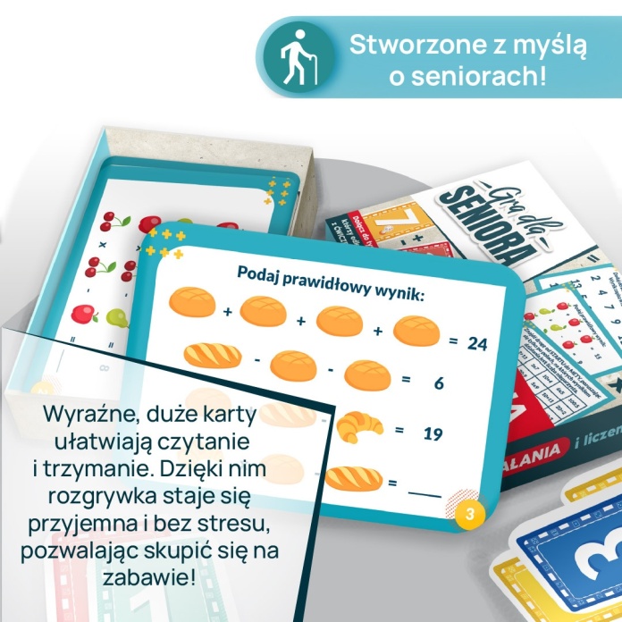 💡 Sprawdź również inne produkty z serii Gra dla Seniora: W Seniorlux.pl wierzymy, że sprawność umysłowa to klucz do radosnej starości. Uzupełnij swoją domową biblioteczkę o inne pomoce: Puzzle: Gra dla Seniora. Puzzle 30 el. Uspokajające Gra dla Seniora. Puzzle 30 el. Dzieciństwo Gra dla Seniora. Puzzle 30 el. Wspomnienia Gra dla Seniora. Puzzle 30 el. Rodzina Kangur Gry: Gra dla Seniora. Opowiedz mi swoją historię Gra dla Seniora. Jak było Kiedyś? Gra dla Seniora. Koncentracja Gra dla Seniora. Skupienie uwagi - Obserwacja Gra dla Seniora. Rozmowy z wnukami Gra dla Seniora. Działania i liczenie Gra dla Seniora. Prosty angielski Gra dla Seniora. Historia Polski Gra dla Seniora. Quiz o Zdrowiu Gra dla Seniora. Pamiętam To Gra dla Seniora. Quiz Geografia